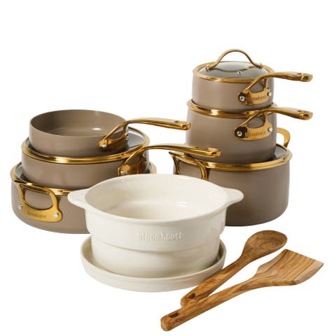 15 Piece Ceramic Nonstick Aluminum Cookware Set with Dutch Oven