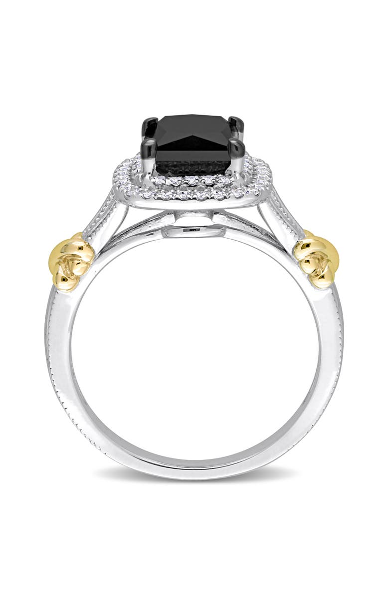 Julianna B. Black & White Diamond Princess Halo Ring 14k, Alternate, color, Black Diamond