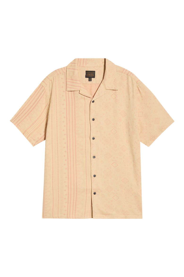 Garage Nashua Stripe Jacquard Cotton Button-Up Camp Shirt, Alternate, color, OATMEAL