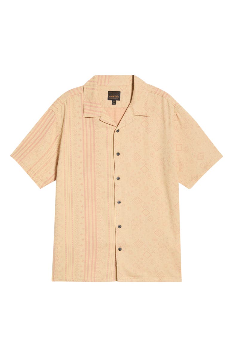 Billabong Garage Nashua Stripe Jacquard Cotton Button-Up Camp Shirt, Main, color, Oatmeal