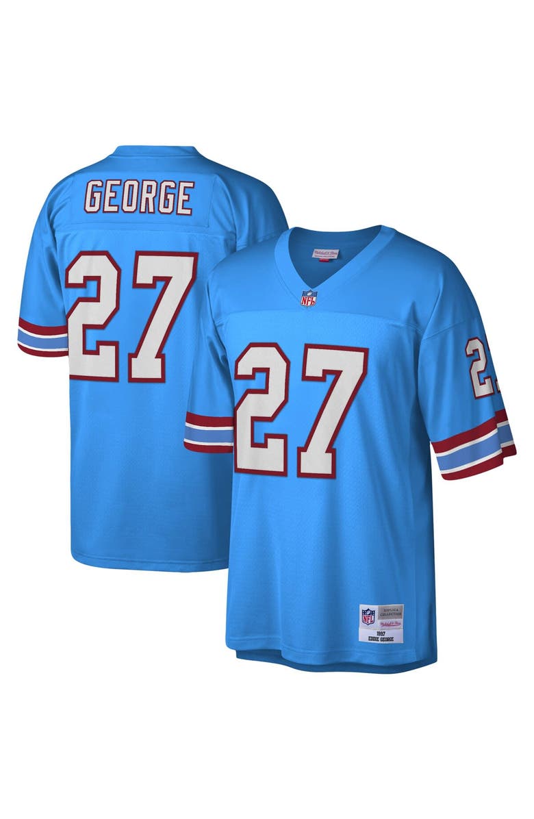Mitchell & Ness Men's Mitchell & Ness Eddie George Light Blue Houston Oilers Legacy Replica Jersey, Main, color, Light Blue