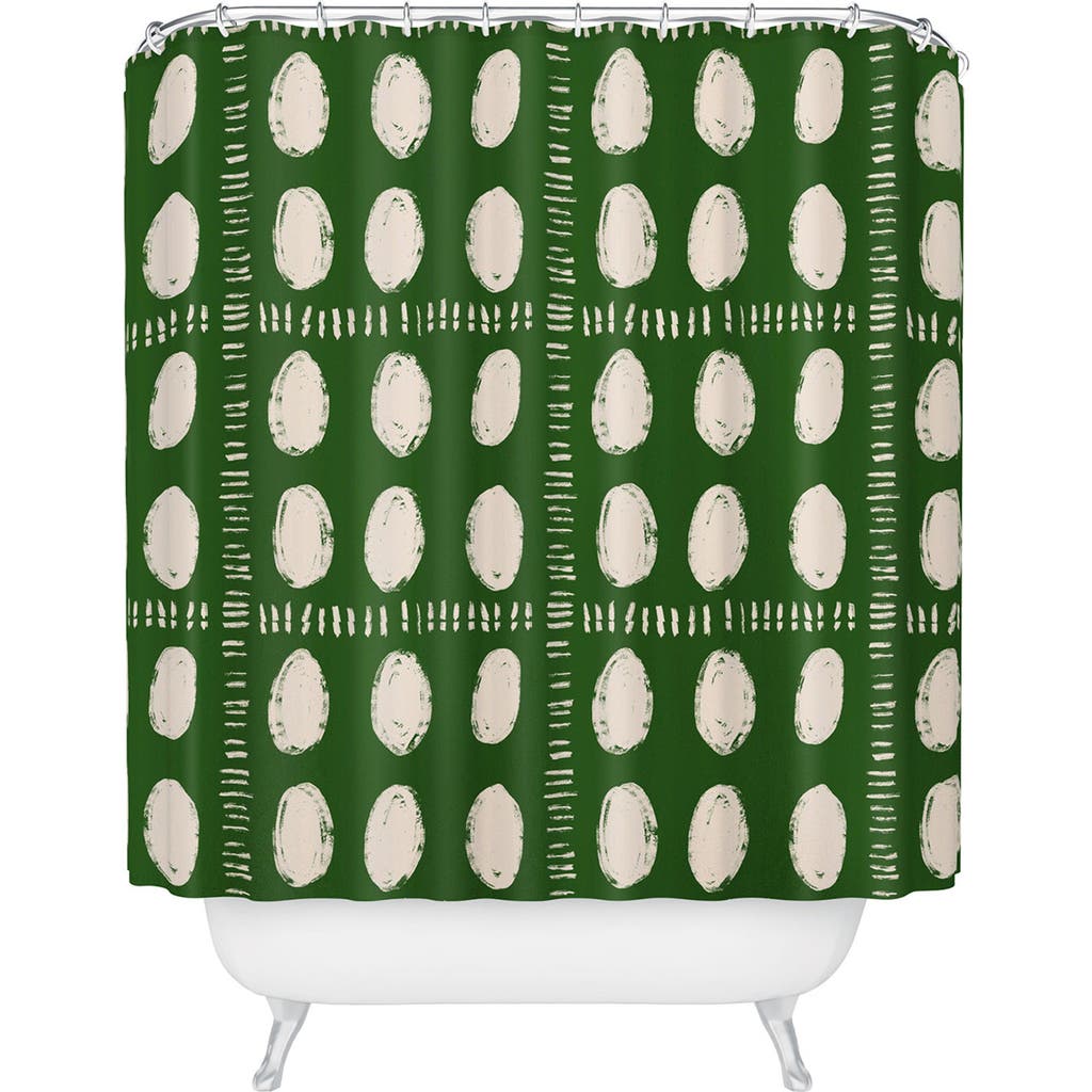 Deny Designs Green Boho Quilt Shower Curtain