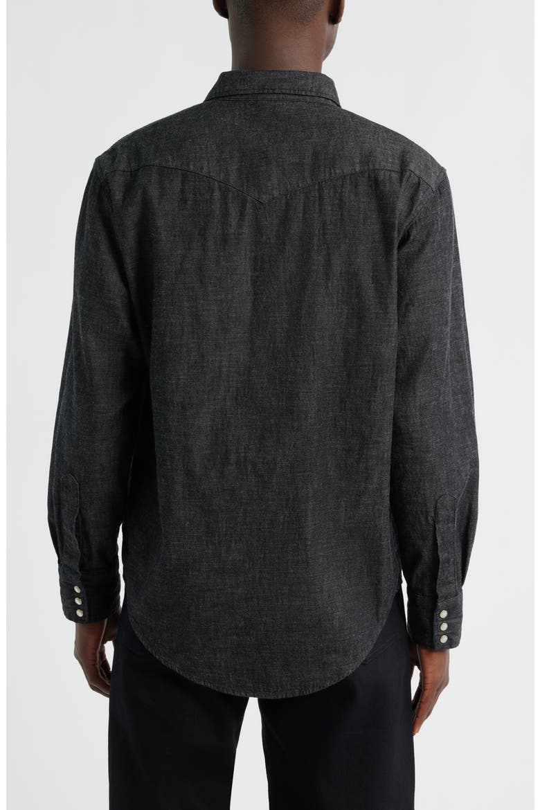 Denim Western Button-Up Shirt, Alternate, color, BLACK DENIM