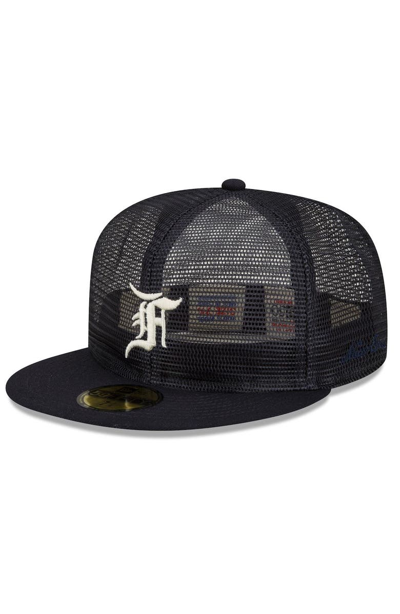 New Era x Fear of God Men's New Era x Fear of God Navy Mesh 59FIFTY Fitted Hat, Main, color, Navy
