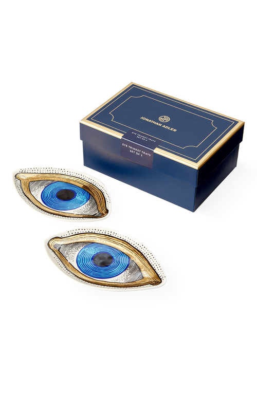 Jonathan Adler Eye Trinket Tray Set Of Two In Multi