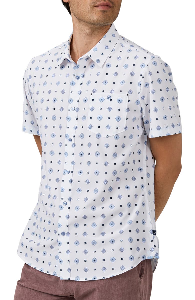 7 Diamonds Daydreamer Short Sleeve Button-Up Performance Shirt, Main, color,