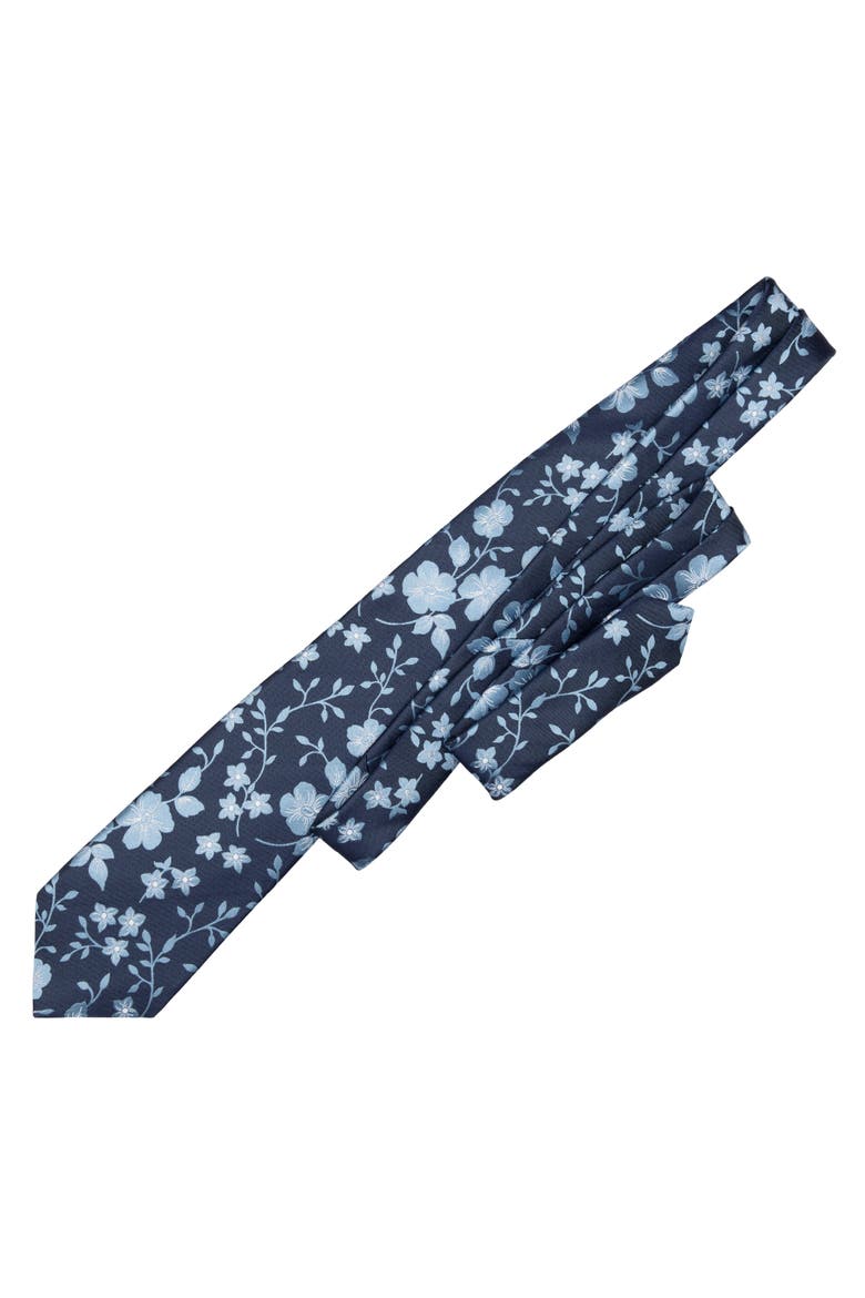 Silvio - Silk Jacquard Tie for Men, Alternate, color, Navy