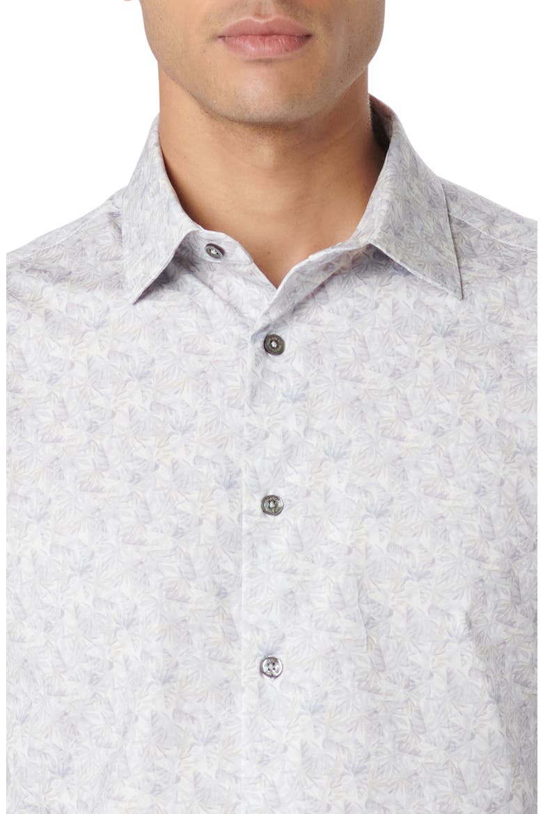 James OoohCotton® Geometric Print Button-Up Shirt, Alternate, color, PLATINUM