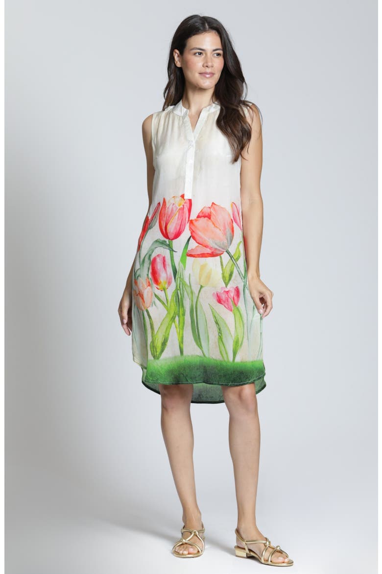 Sleeveless Shift Dress, Alternate, color, GREEN MULTI