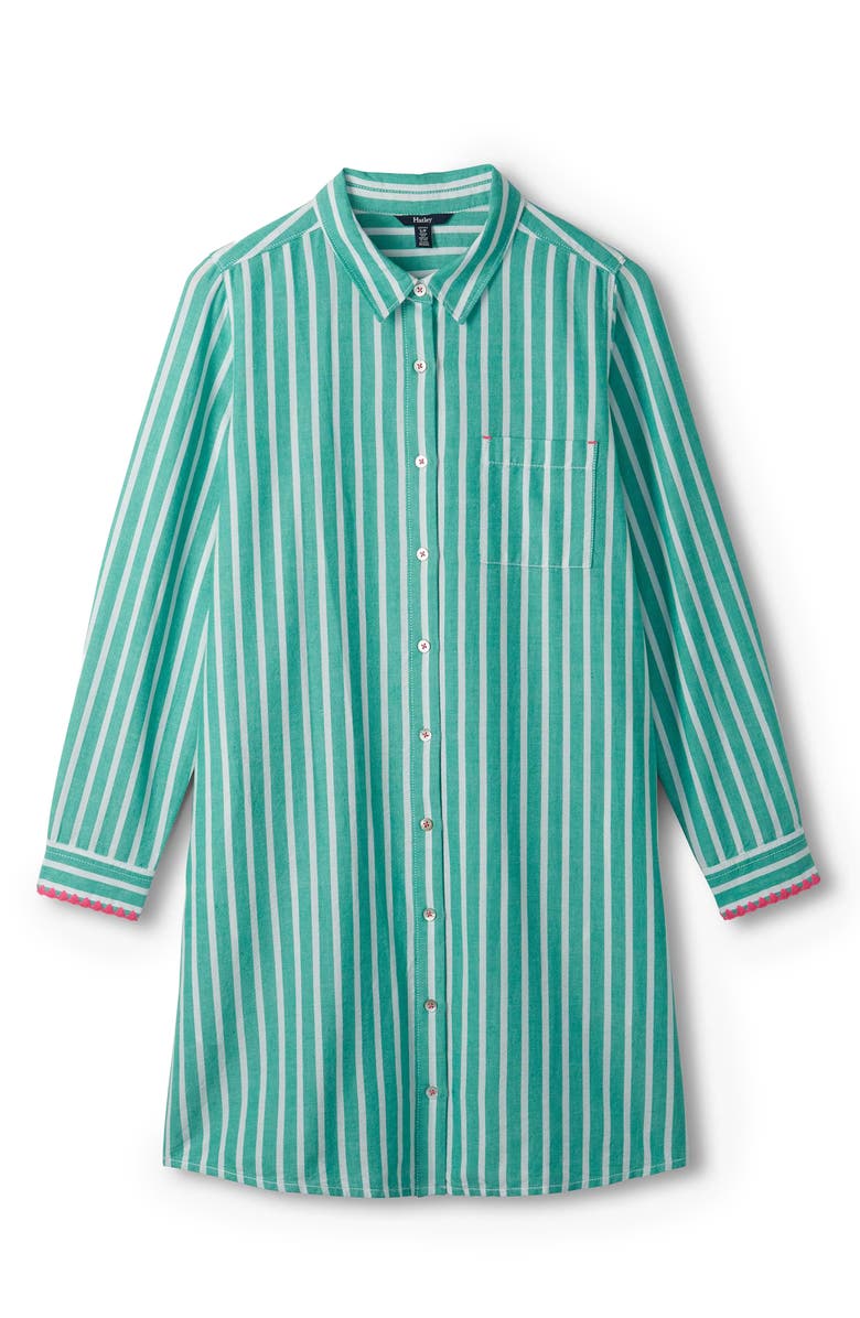 Hatley Julia Stripe Cotton Shirtdress, Alternate, color, Arcadia