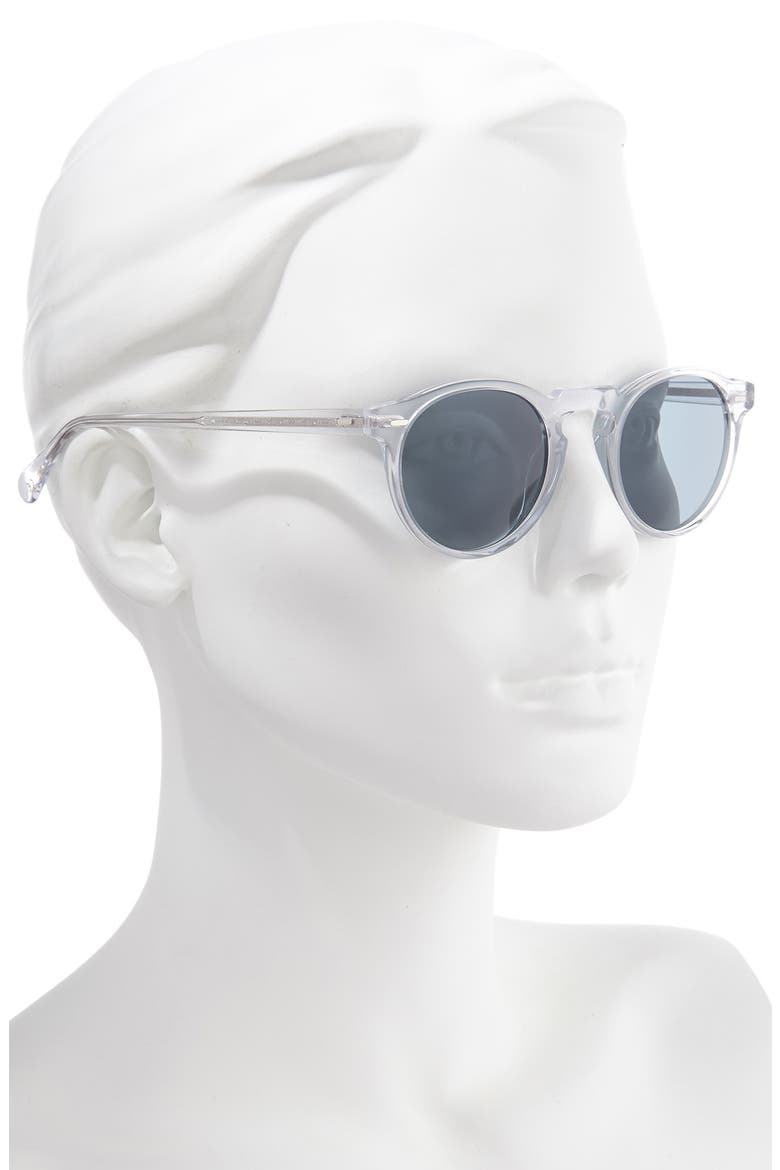 Gregory Peck 47mm Retro Sunglasses, Alternate, color, CRYSTAL / CRYSTAL INDIGO PHOTOCHROMIC