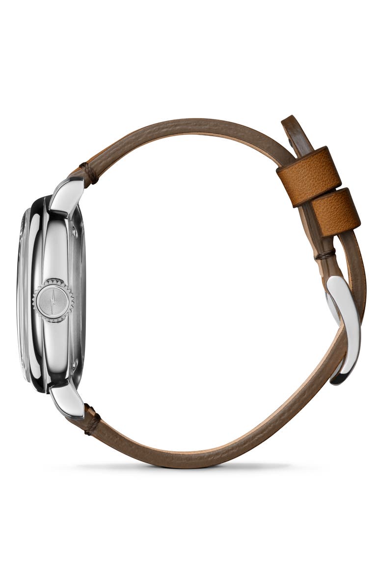 Shinola The Mechanic Leather Strap Watch, Alternate, color, Blue