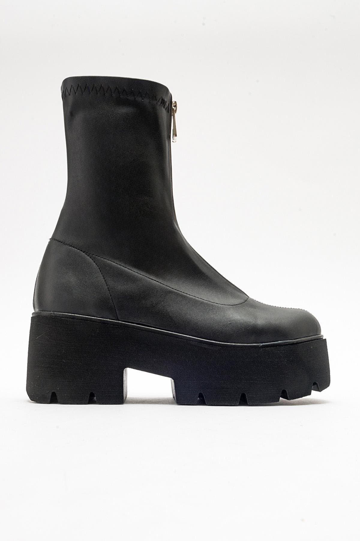 Prologue Shoes Ovil Platform Zip Boot, Alternate, color, Black