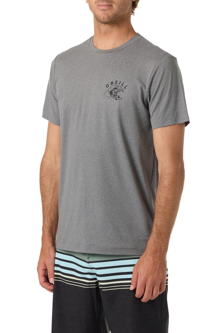 Wave Brain UPF Performance Graphic T-Shirt, Alternate, color, GARGOYLE MELANGE