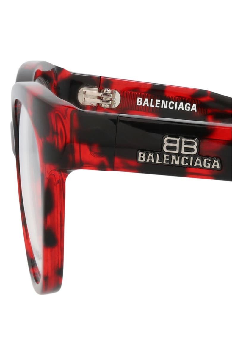 Balenciaga 53mm Cat Eye Optical Glasses, Alternate, color, Havana Havana Transparent