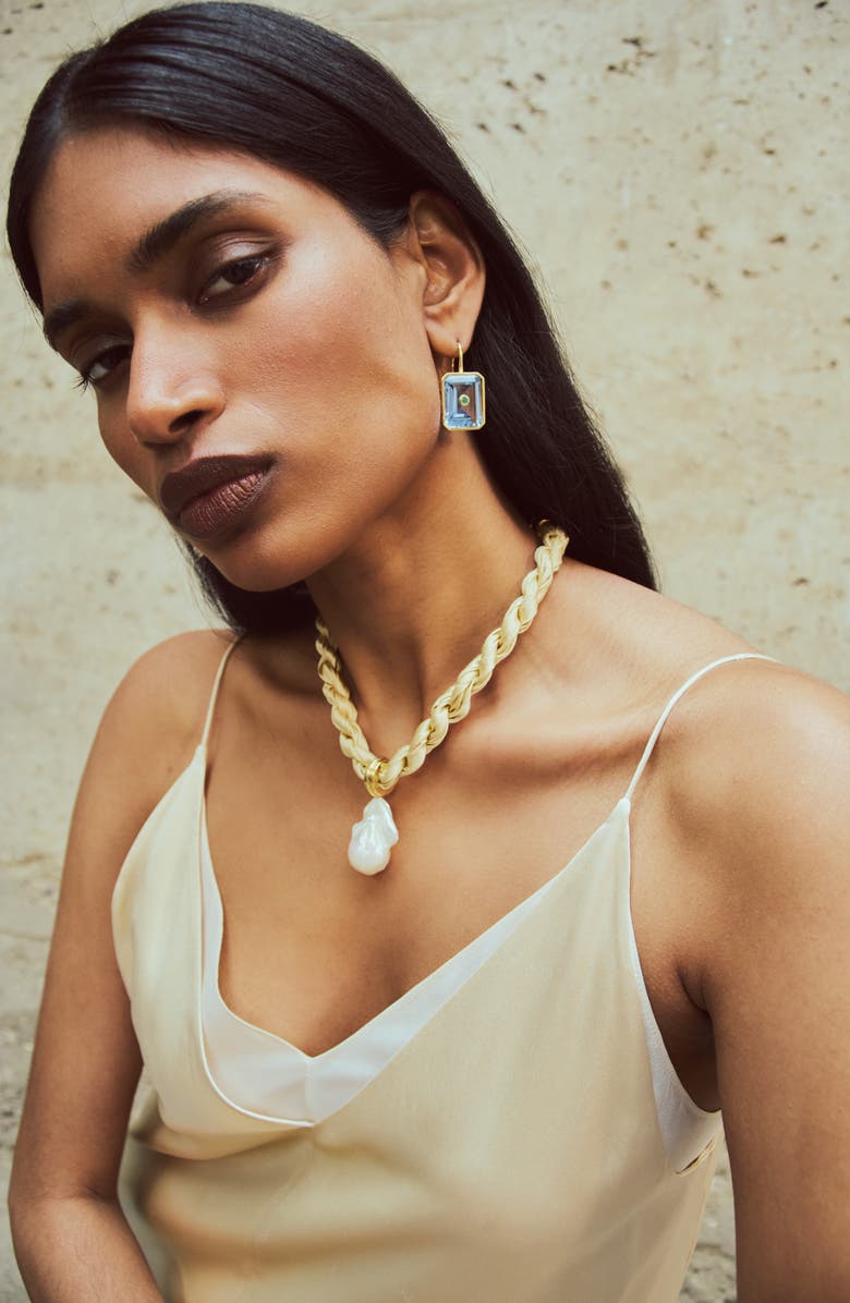 Lizzie Fortunato Woven Collar Necklace, Alternate, color, Tan