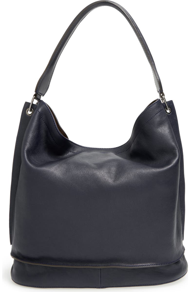 Longchamp '3D' Leather Hobo, Alternate, color, Midnight