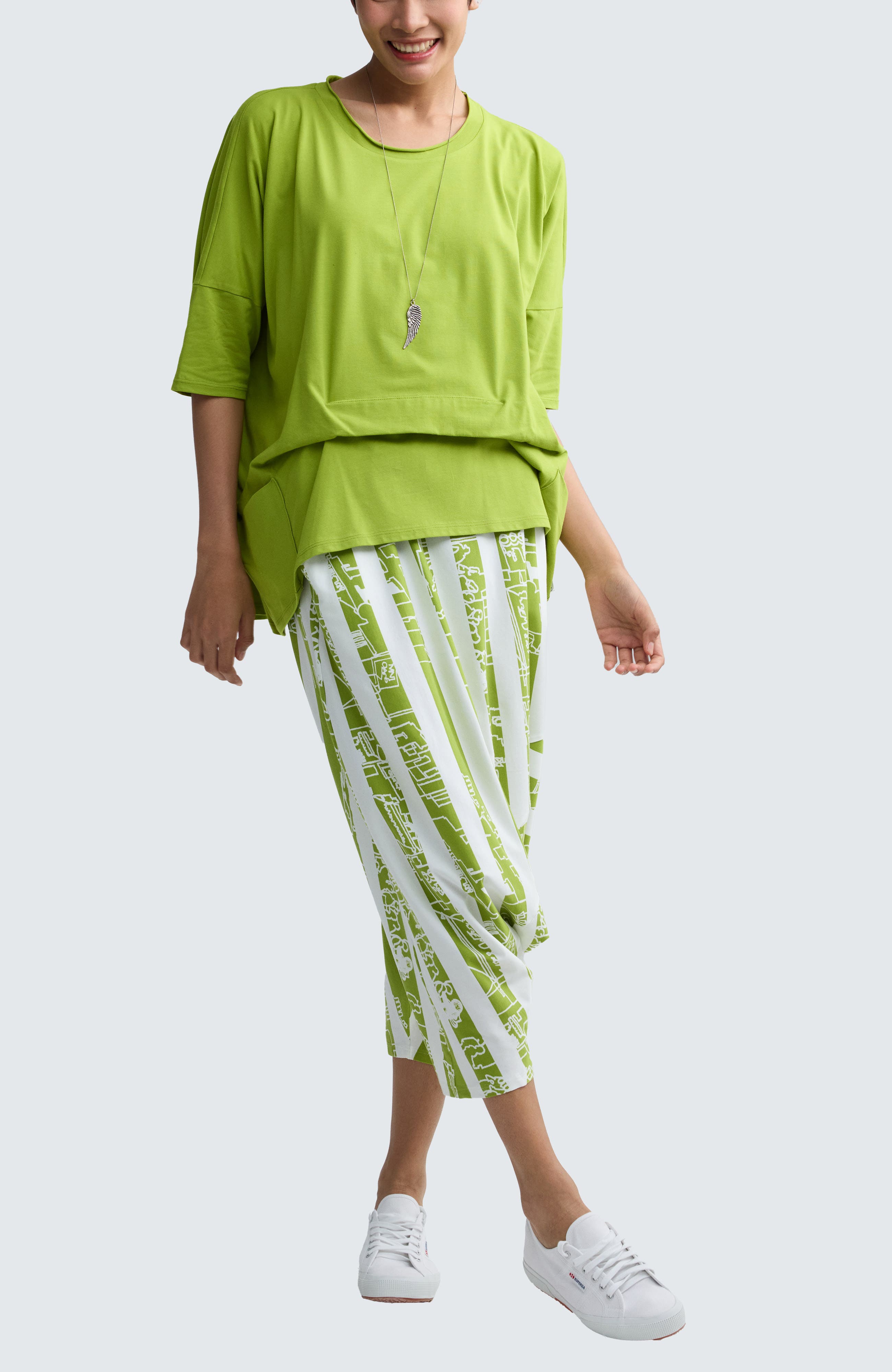 Thessaly Striped Jersey Harem Pants - image 2