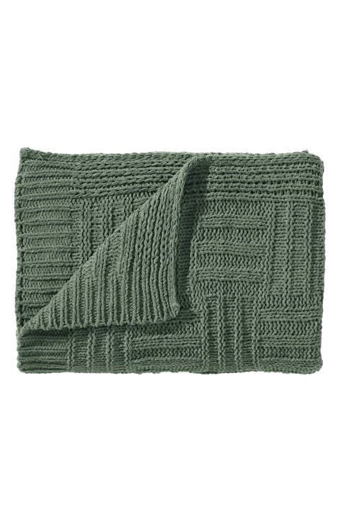 Chain Basket Chenille Knit Throw
