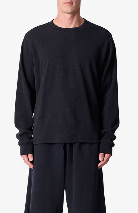 Long Sleeve Waffle Knit T-shirt