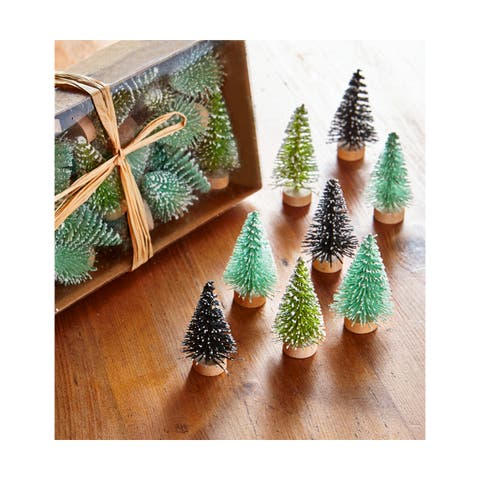 Mini Tree Set of 24 Green Artificial Christmas Decor