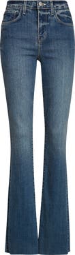 L'AGENCE Ruth High Waist Raw Hem Straight Leg Jeans