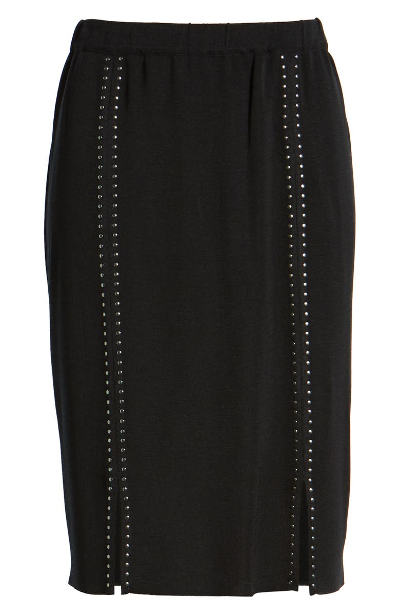 Ming Wang Studded Knit Skirt, Alternate, color, 