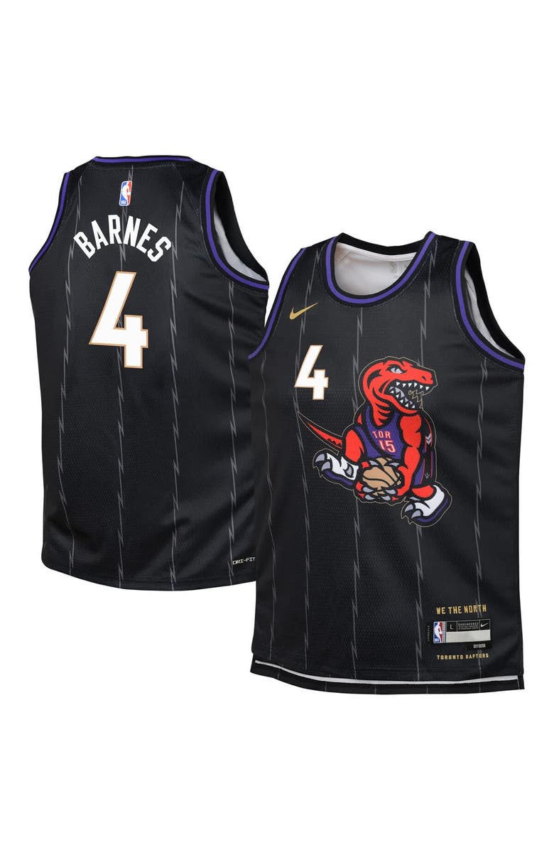 Nike Youth Nike Scottie Barnes Black Toronto Raptors 2024/25 Swingman Player Jersey - City Edition, Main, color, 