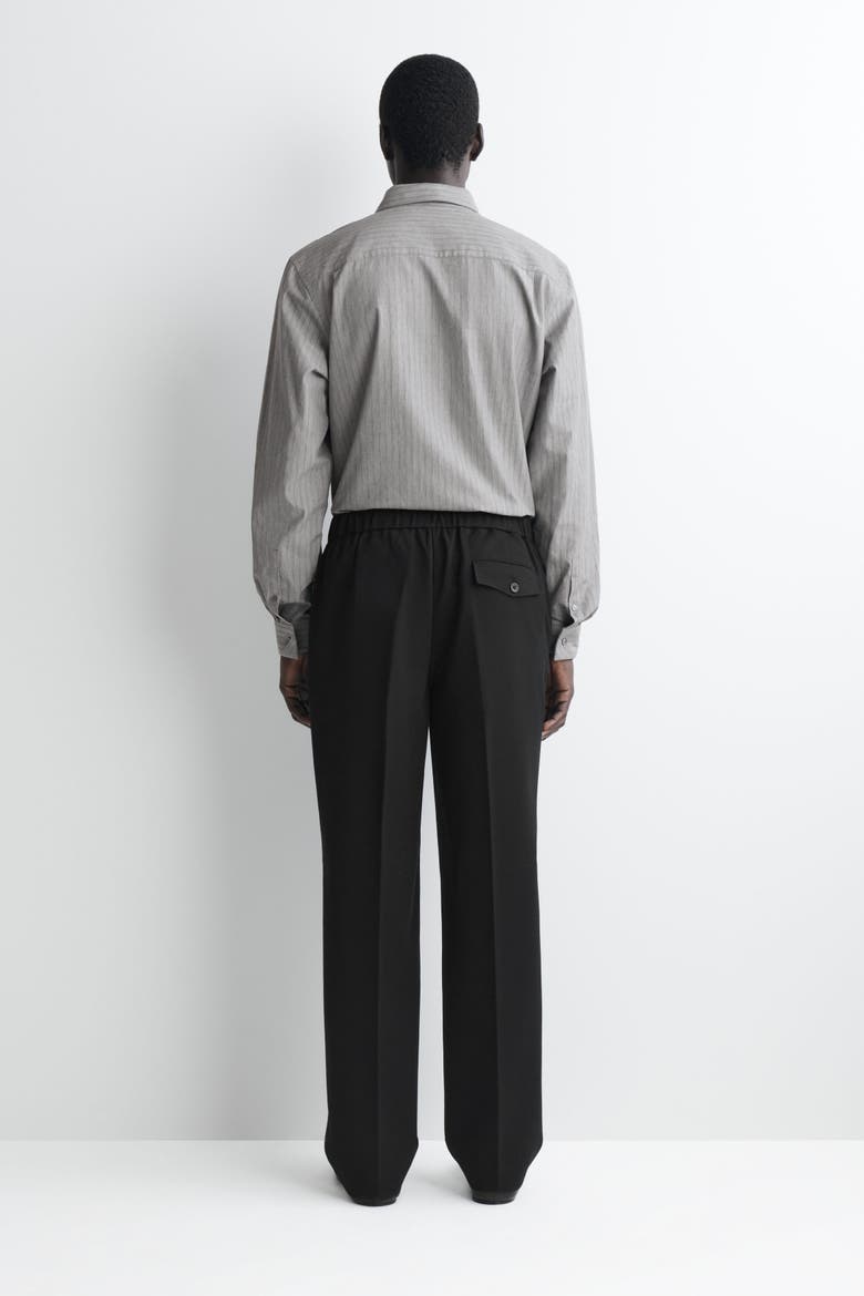 Wool-jersey Relaxed-fit Straight-leg Pants, Alternate, color, BLACK