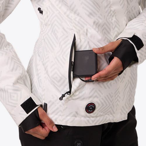 Mobile Warming Heated Waterproof Snow Jacket In White