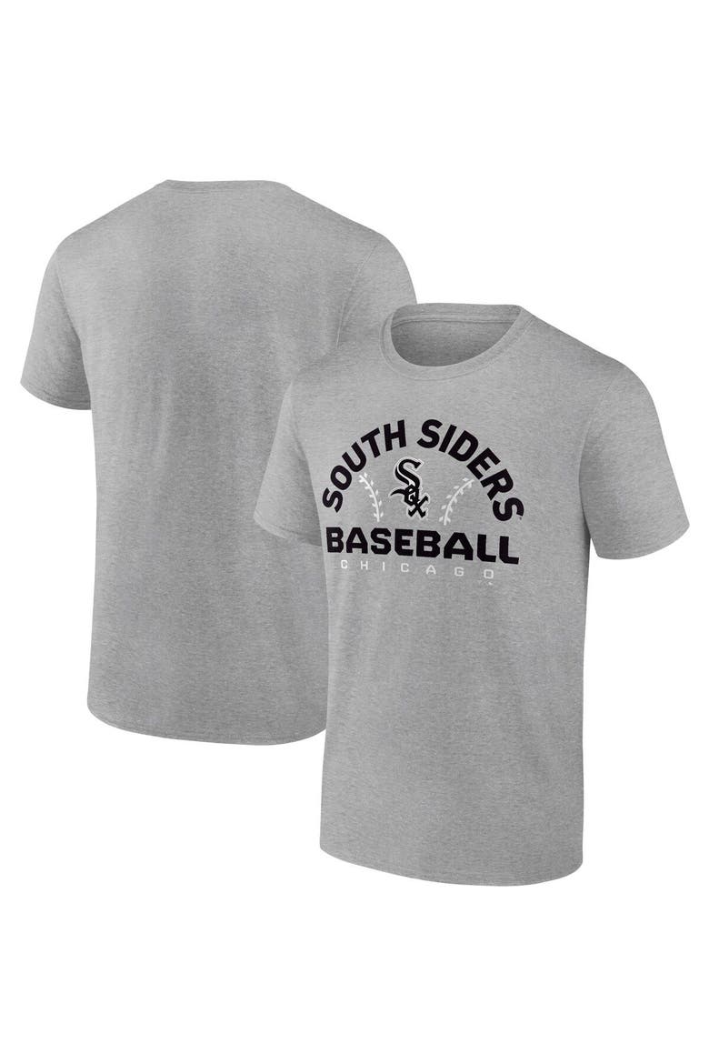 Men's Fanatics Branded Heathered Gray Chicago White Sox Iconic Go for Two T-Shirt, Main, color, Heather Gray