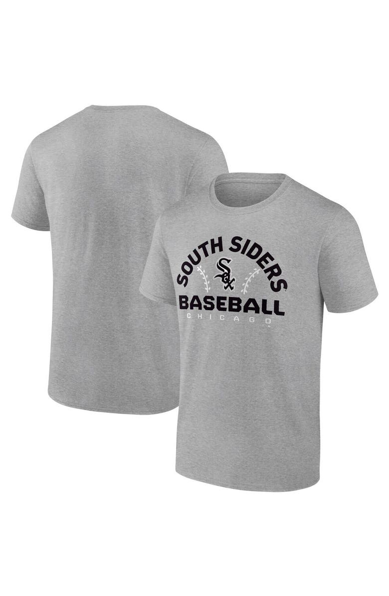 FANATICS Men
s Fanatics Branded Heathered Gray Chicago White Sox Iconic Go for Two T-Shirt, Main, color, Heather Gray
