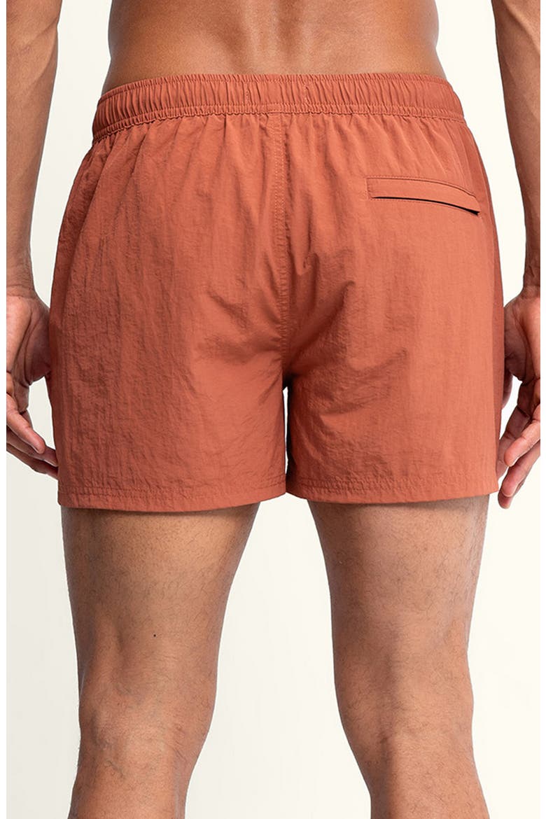 Sebastian Solid 4-Inch Nylon Swim Trunks, Alternate, color, TERRASOLE/ BROWN