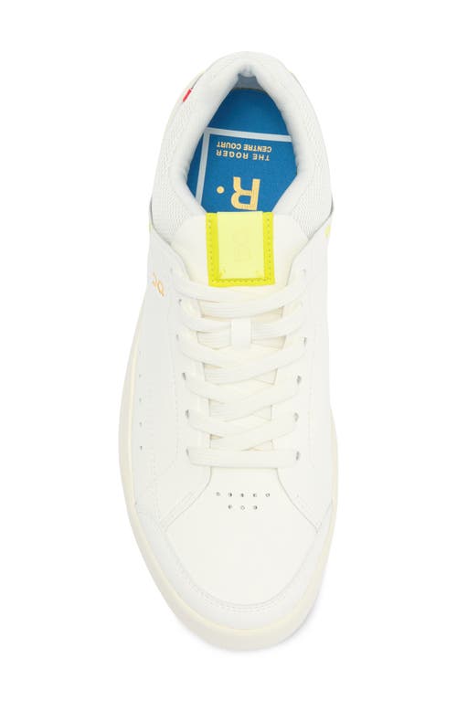 On The Roger Centre Court Sneakers In White/limelight