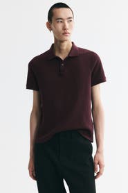 H&M Slim Fit Waffle-knit Polo Shirt