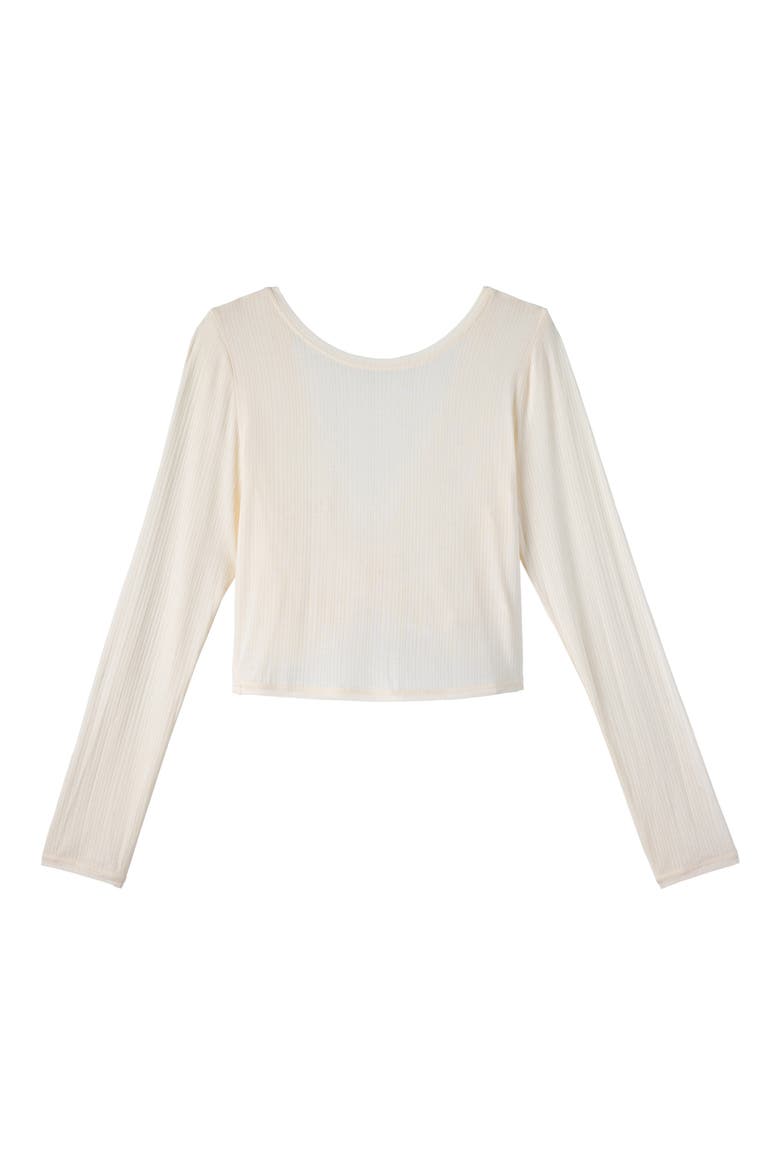 Featherweight Rib Twist Top, Alternate, color, OFF WHITE