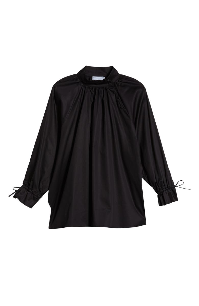 HARSHMAN Bianca Band Collar Cotton Poplin Blouse, Alternate, color, 