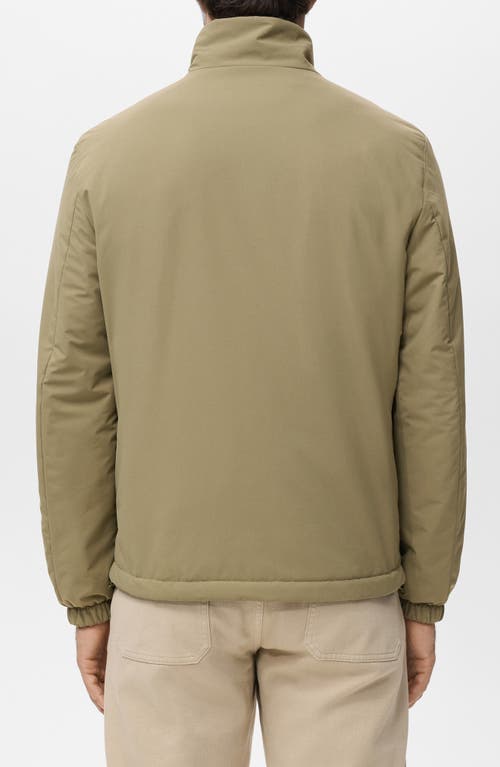 Mango Reversible Water Repellent Jacket In Green