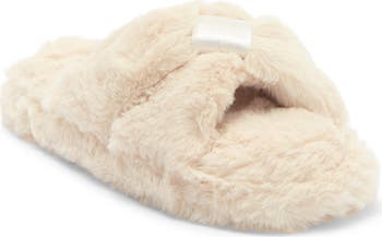 Honeydew The Knot Plush Faux Fur Slide Sandal (Women Large)