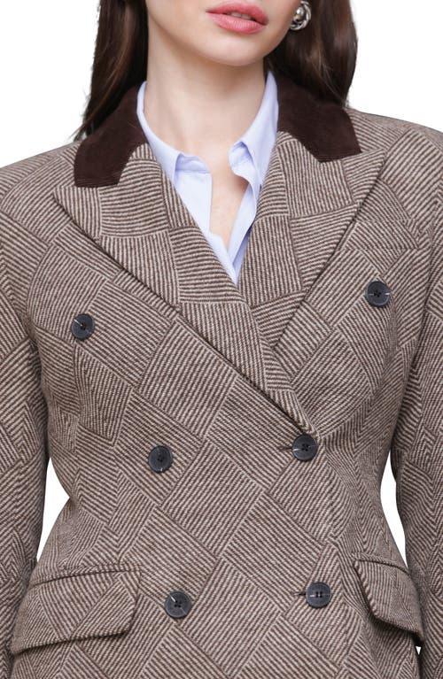 Avec Les Filles Basket Weave Doubled Breasted Blazer