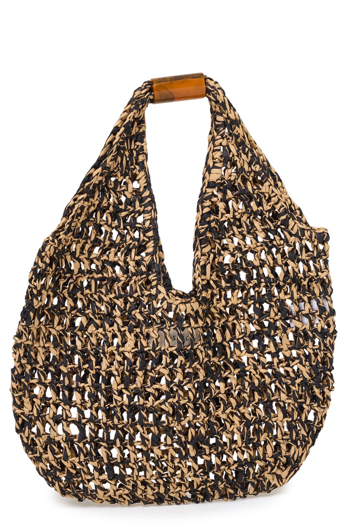 LSPACE Faye Raffia Shoulder Bag, Main, color, Natural / Black