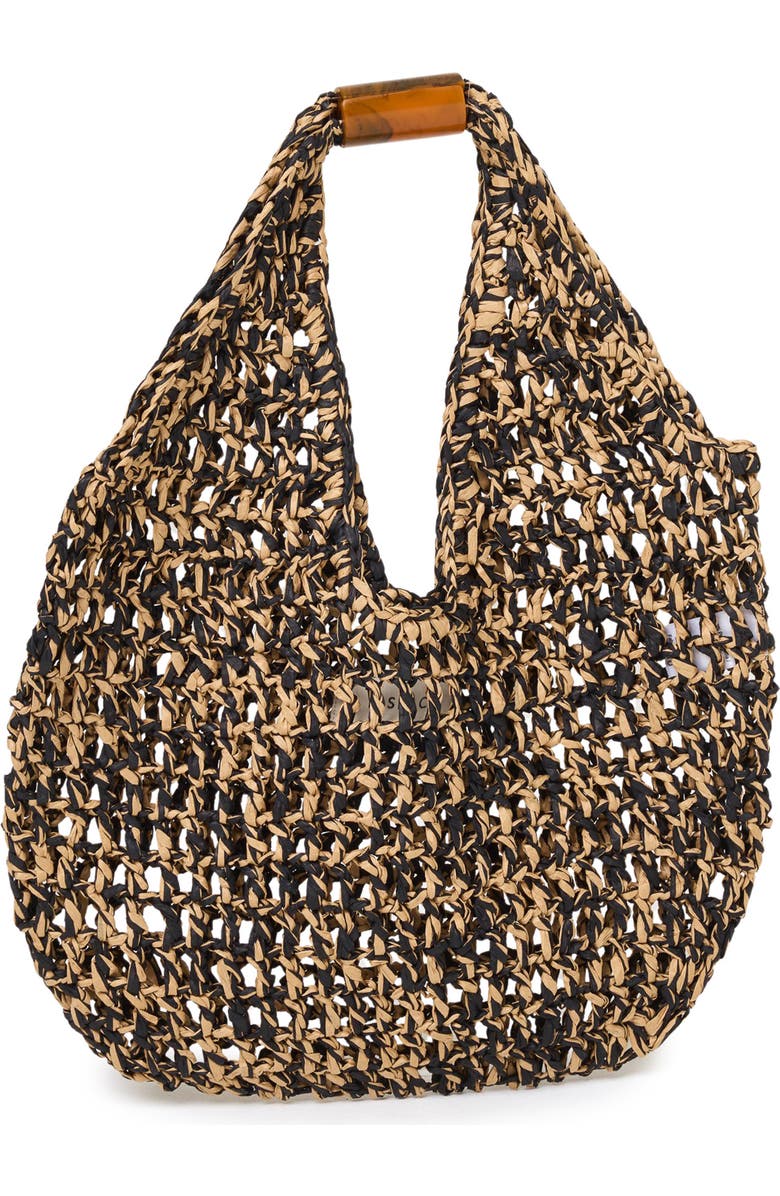 LSPACE Faye Raffia Shoulder Bag, Main, color, Natural / Black