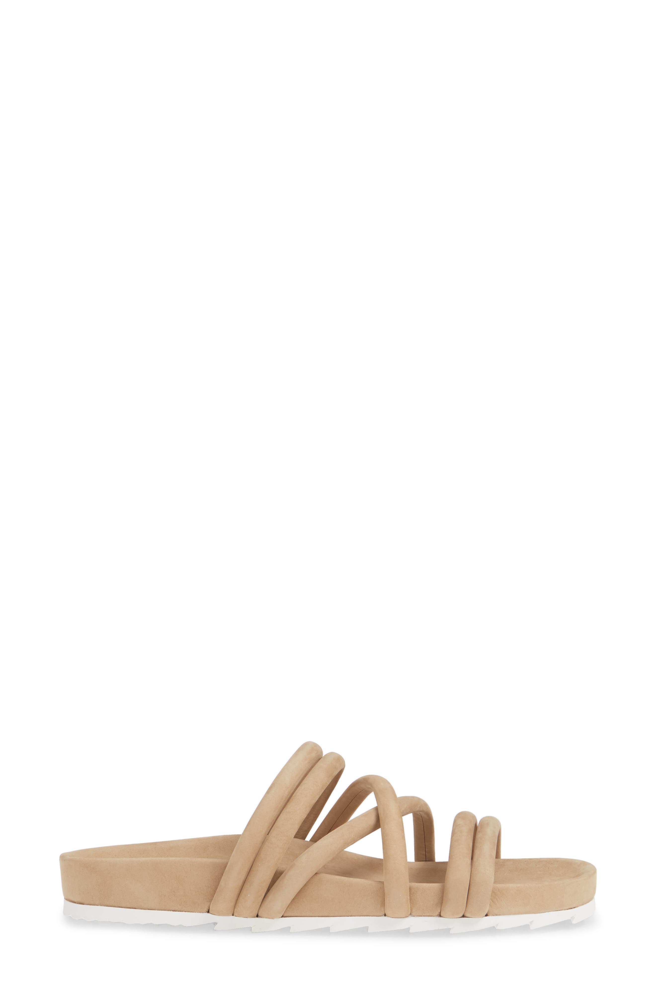 Tess Strappy Slide Sandal, Alternate, color, SAND NUBUCK LEATHER