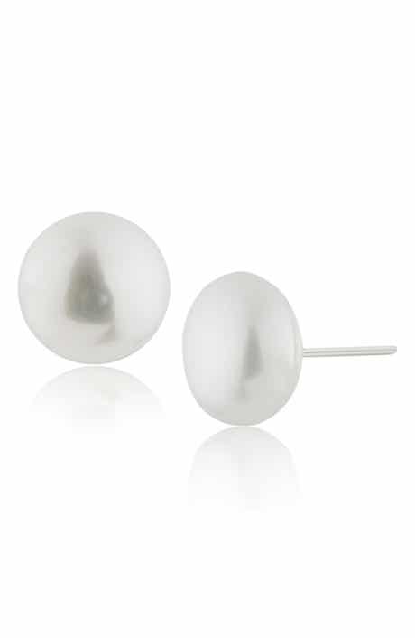 JARDIN Sterling Silver Cultured Freshwater Pearl Stud Earrings