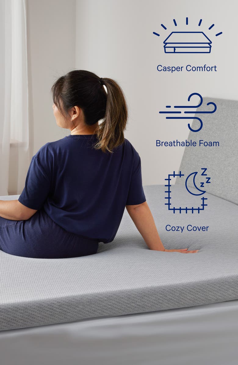 Casper Essential 3-Inch Cozy Cover Mattress Topper, Alternate, color, Grey