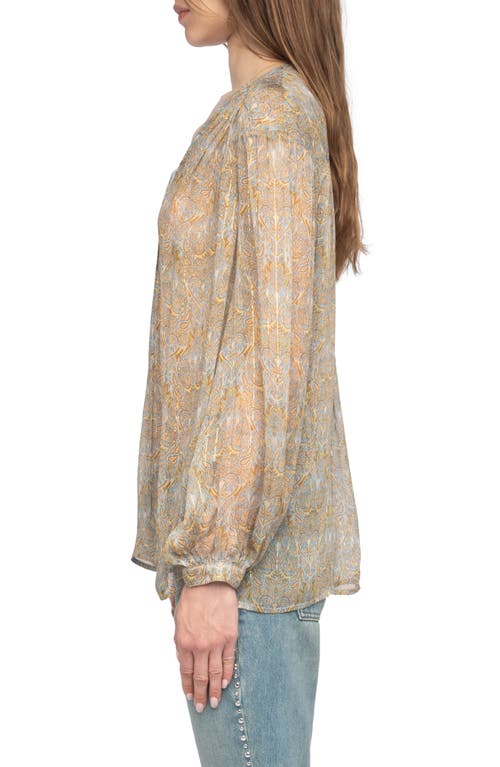 Zadig & Voltaire Womens Cloud Tamela Metallic-stripe Chiffon Blouse In Brown
