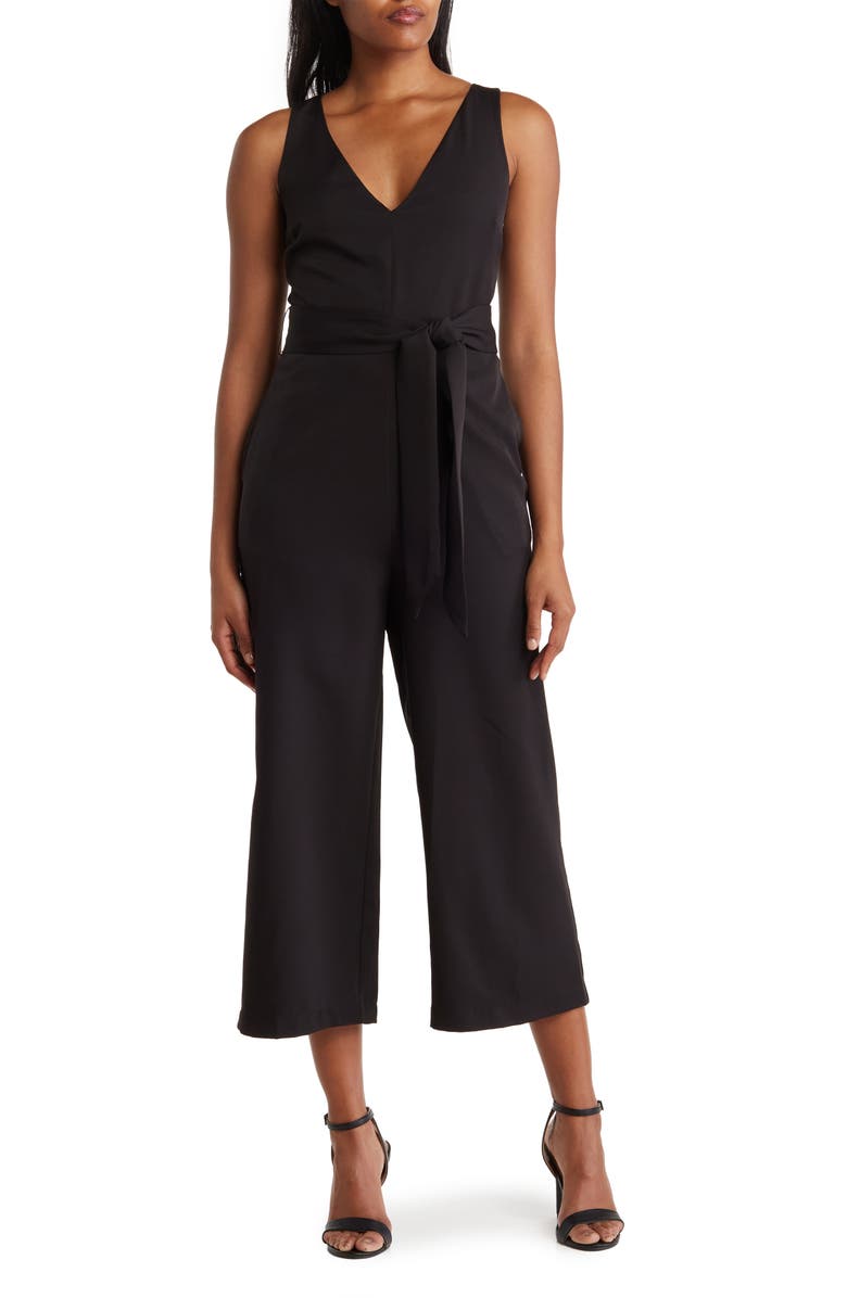 Sam Edelman Tie Waist Crop Wide Leg Jumpsuit, Main, color, 