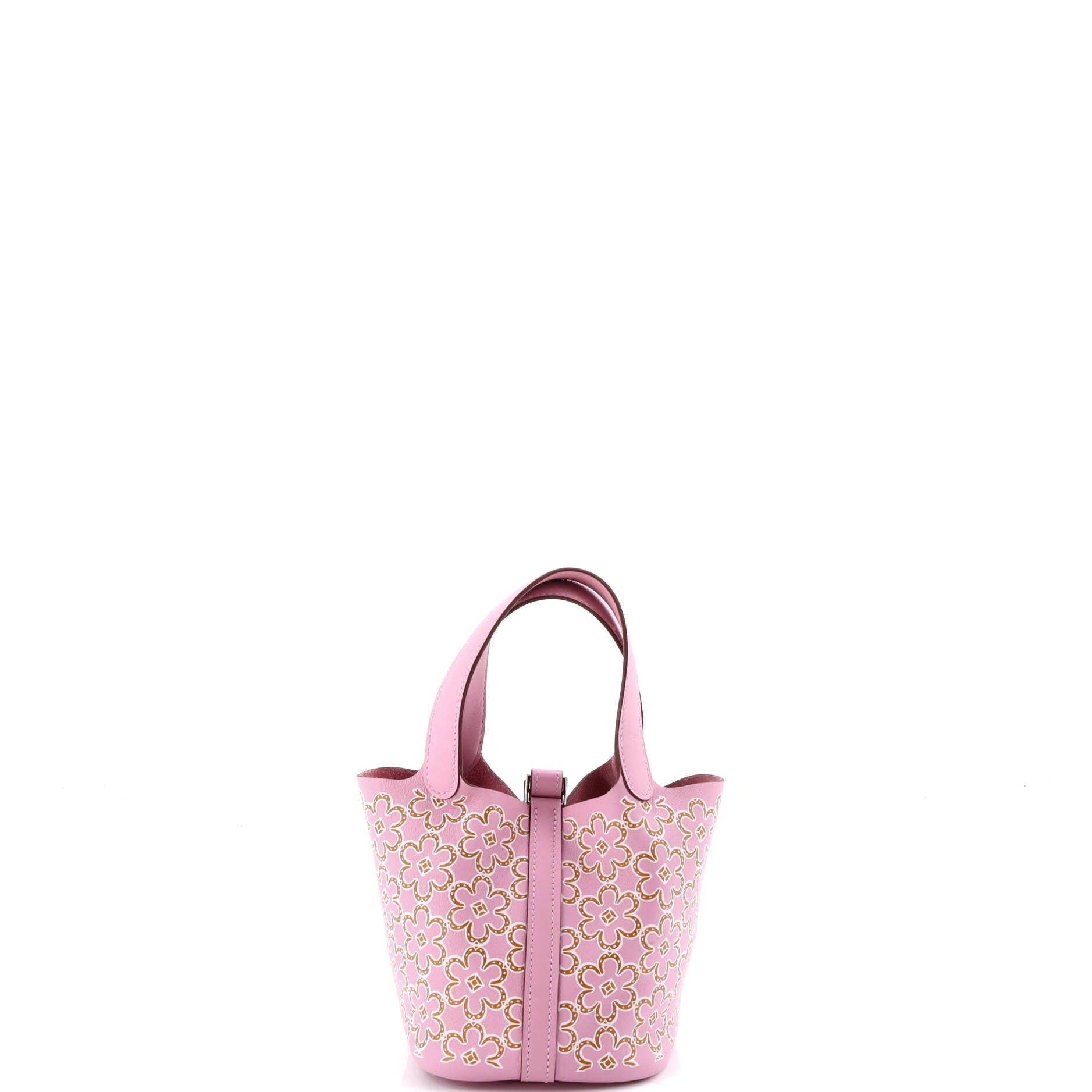 Pre-Owned Hermes Picotin Lock Bag Lucky Daisy Printed Swift Micro, Alternate, color, 