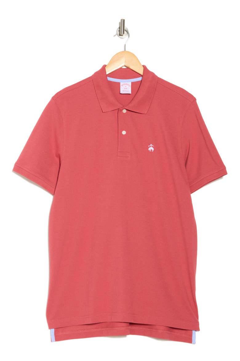 Cotton Piqué Polo, Alternate, color, GARNET ROSE