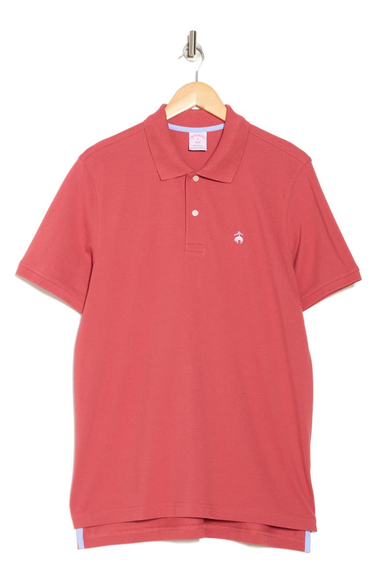Brooks Brothers Cotton Piqué Polo, Alternate, color, Garnet Rose